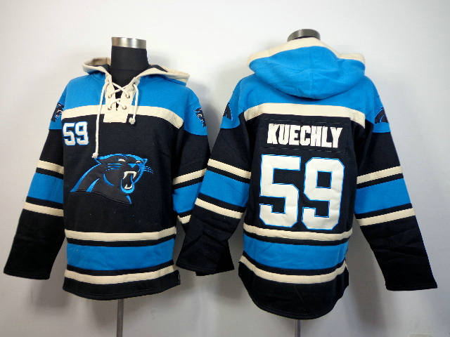 Carolina Panthers 59 Luke Kuechly Lace-Up NFL Jersey Hoodies