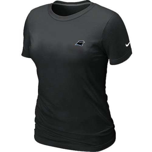 Carolina Panthers Chest embroidered logo women's T-Shirt black