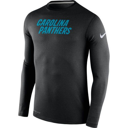 Carolina Panthers Nike Black Stadium Touch Long Sleeves Performance T-Shirt