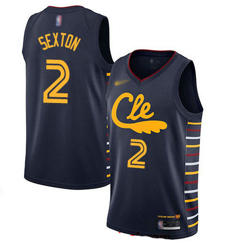 Cavaliers #2 Collin Sexton Navy Basketball Swingman City Edition 2019 20 Jersey