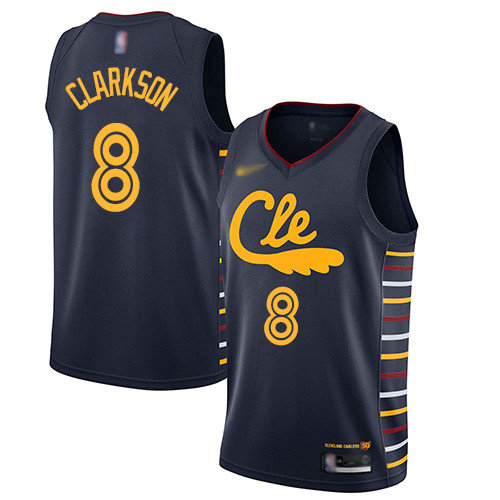 Cavaliers #8 Jordan Clarkson Navy Basketball Swingman City Edition 2019 20 Jersey