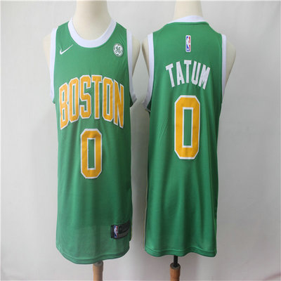 Celtics 0 Jayson Tatum Green 2018 to 19 Earned Edition Nike Swingman Jersey