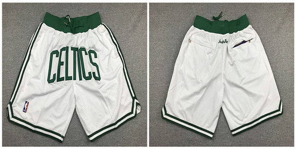Celtics White Retro Pockets Swingman Shorts