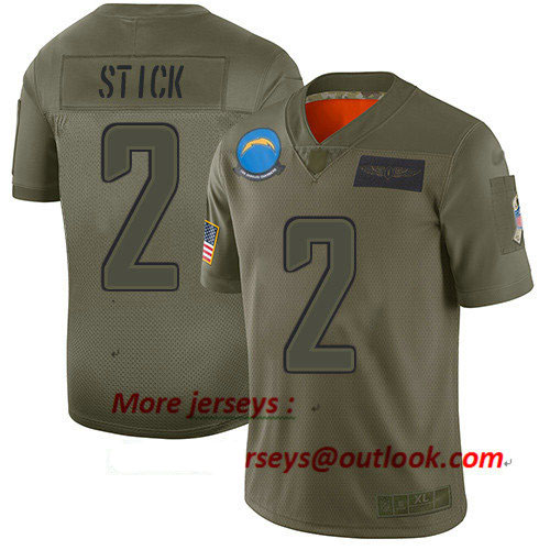 Chargers #2 Easton Stick Camo Men's Stitched Football Limited 2019 Salute To Service Jersey
