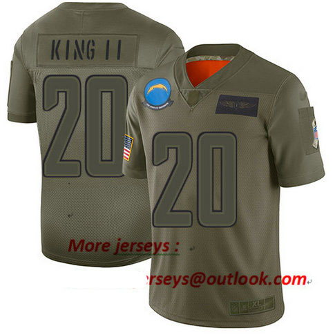 Chargers #20 Desmond King II Camo Men's Stitched Football Limited 2019 Salute To Service Jersey