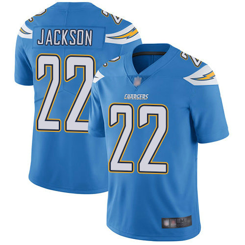Chargers #22 Justin Jackson Electric Blue Alternate Men's Stitched Football Vapor Untouchable Limited Jersey