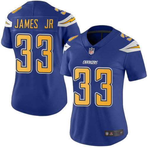 Chargers #33 Derwin James Jr Electric Blue Women's Stitched Football Limited Rush Jersey