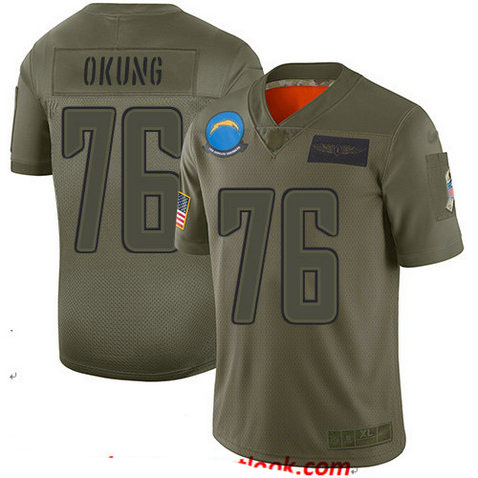 Chargers #76 Russell Okung Camo Men's Stitched Football Limited 2019 Salute To Service Jersey