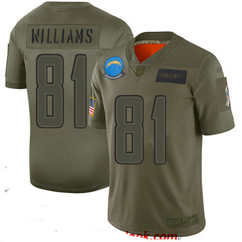 Chargers #81 Mike Williams Camo Men's Stitched Football Limited 2019 Salute To Service Jersey