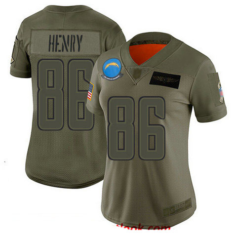 Chargers #86 Hunter Henry Camo Women's Stitched Football Limited 2019 Salute to Service Jersey