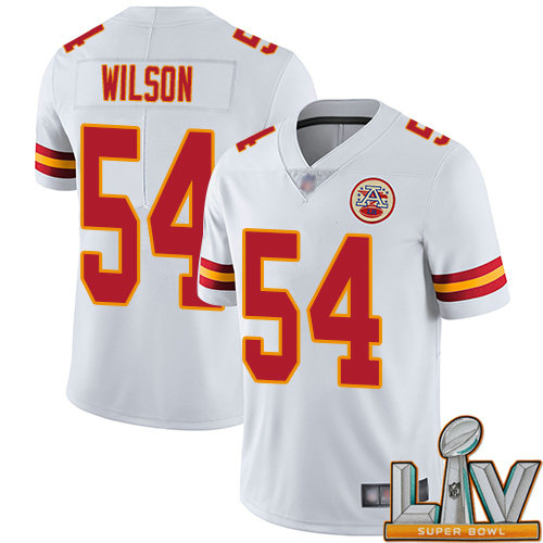 Cheap Super Bowl LV 2021 Men Kansas City Chiefs 54 Wilson Damien White Vapor Untouchable Limited Player Nike NFL Jersey