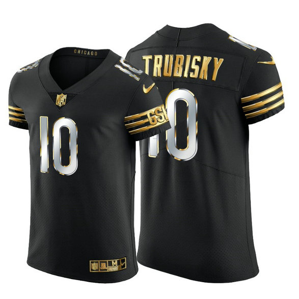 Chicago Bears #10 Mitchell Trubisky Men's Nike Black Edition Vapor Untouchable Elite NFL Jersey
