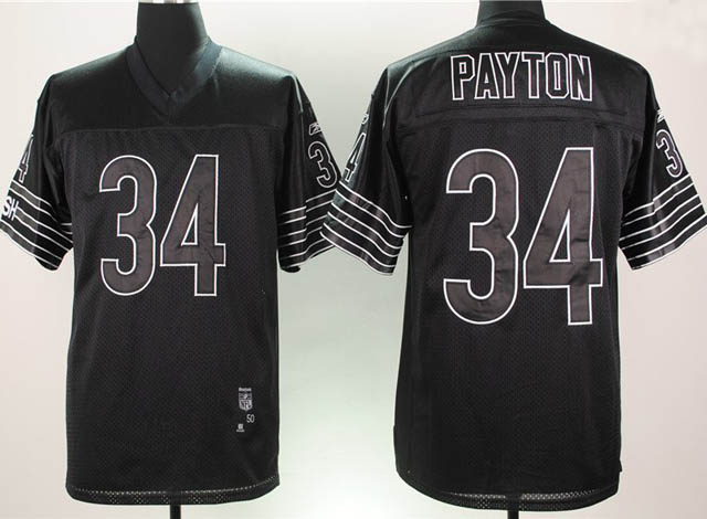 Chicago Bears #34 Payton black Jerseys
