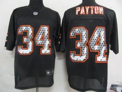 Chicago Bears #34 Walter Payton Black United Sideline Jerseys