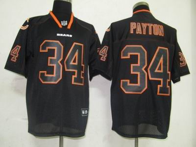 Chicago Bears #34 Walter Payton Premier Lights Out BLACK Jerseys