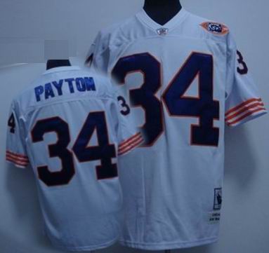 Chicago Bears #34 Walter Payton Premier white Color big number mitchellandness Jersey