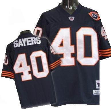 Chicago Bears #40 sayers blue big number mitchell andness Jersey