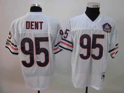 Chicago Bears #95 Richard Dent WHITE Hall of Fame PATCH JERSEYS