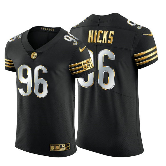 Chicago Bears #96 Akiem Hicks Men's Nike Black Edition Vapor Untouchable Elite NFL Jersey