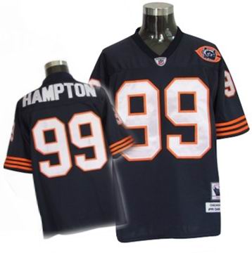Chicago Bears #99 HAMPTON blue throwback jerseys mitchellandness