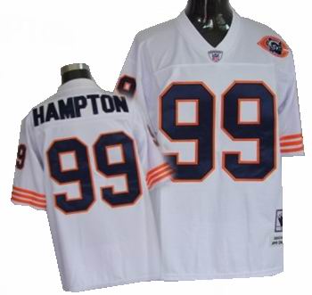 Chicago Bears #99 HAMPTON white throwback jerseys mitchellandness