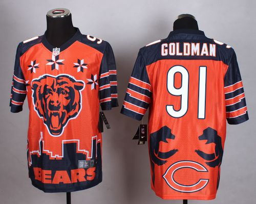 Chicago Bears 91 Eddie Goldman Orange Nike NFL Elite Noble Fashion Jersey
