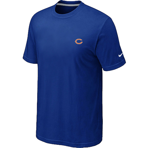 Chicago Bears Chest embroidered logo  T-Shirt Blue