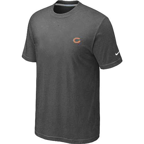 Chicago Bears Chest embroidered logo  T-Shirt D.GREY