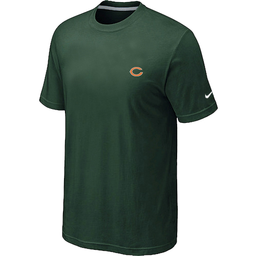 Chicago Bears Chest embroidered logo  T-Shirt D.Green
