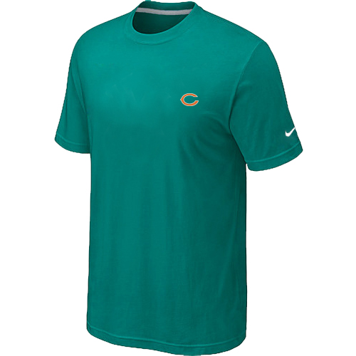 Chicago Bears Chest embroidered logo  T-Shirt Green