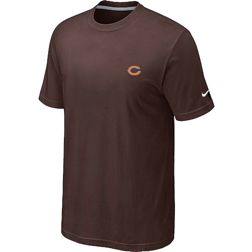 Chicago Bears Chest embroidered logo  T-Shirt brown