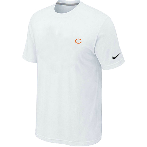 Chicago Bears Chest embroidered logo  T-Shirt white