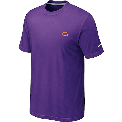 Chicago Bears Chest embroidered logo  T-Shirtpurple