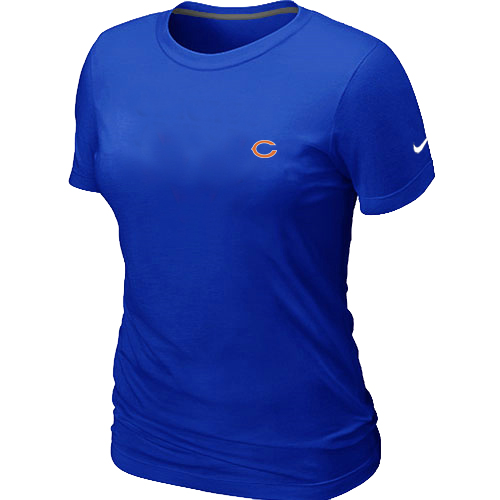 Chicago Bears Chest embroidered logo women's T-Shirt  blue