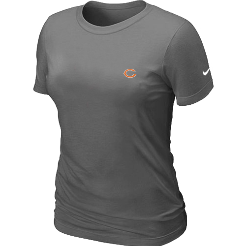 Chicago Bears Chest embroidered logo women's T-Shirt D.Grey