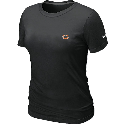 Chicago Bears Chest embroidered logo women's T-Shirt black