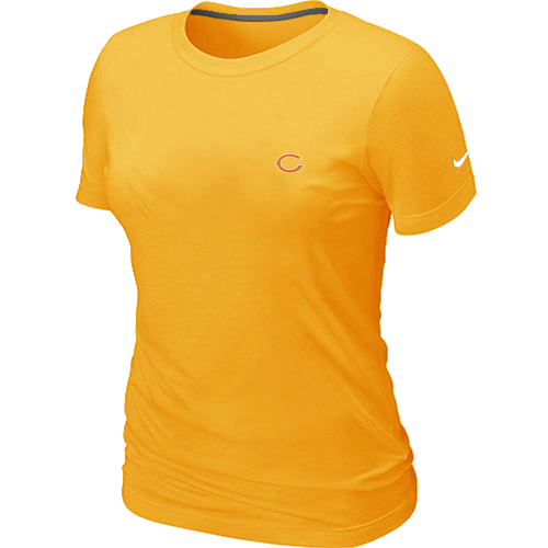 Chicago Bears Chest embroidered logo women's T-Shirt yellow