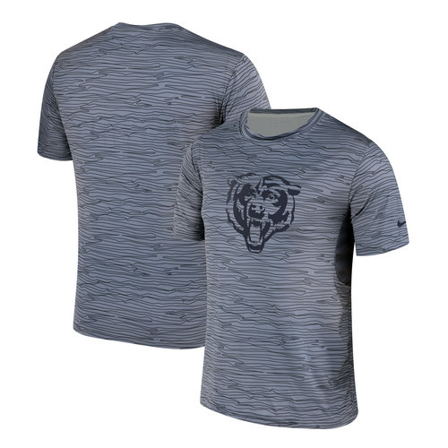 Chicago Bears Nike Gray Black Striped Logo Performance T-Shirt