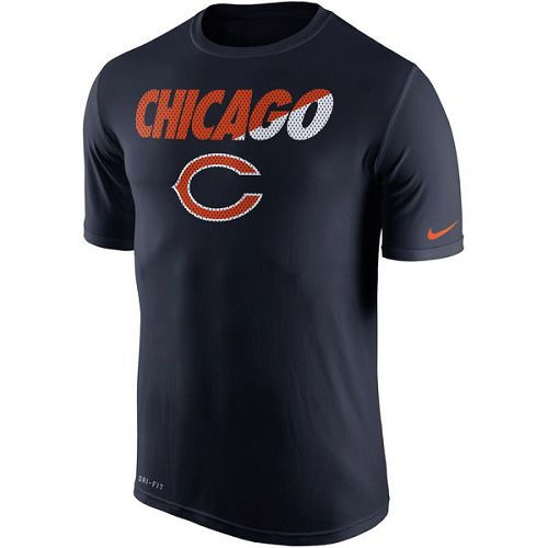 Chicago Bears Nike Navy Blue Legend Staff Practice Performance T-Shirt