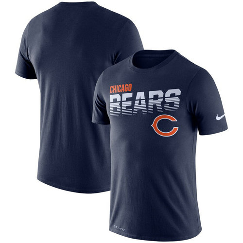 Chicago Bears Nike Sideline Line Of Scrimmage Legend Performance T-Shirt Navy