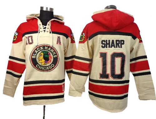 Chicago Blackhawks #10 Patrick Sharp cream hoody