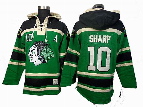 Chicago Blackhawks #10 Patrick Sharp green hoody