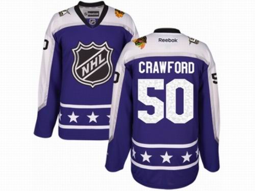 Chicago Blackhawks #50 Corey Crawford Purple Central Division 2017 All-Star NHL Jersey