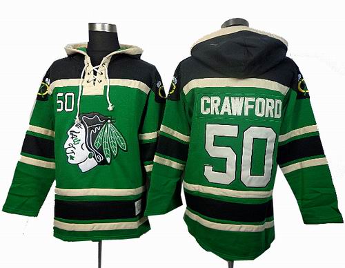 Chicago Blackhawks #50 Corey Crawford green hoody
