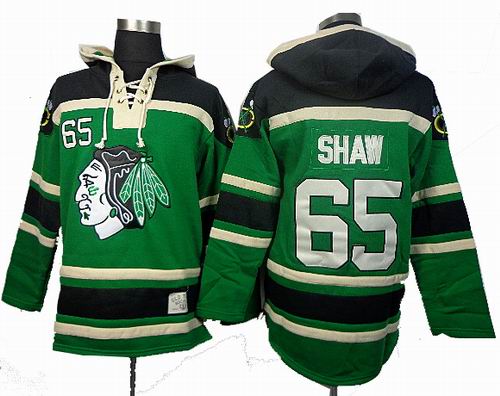 Chicago Blackhawks #65 Andrew Shaw green hoody
