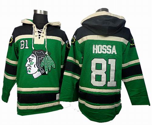 Chicago Blackhawks #81 Marian Hossa green hoody