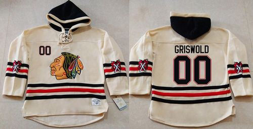 Chicago Blackhawks 00 Clark Griswold Cream Heavyweight Pullover Hoodie NHL Jersey