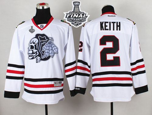 Chicago Blackhawks 2 Duncan Keith White(White Skull) 2015 Stanley Cup NHL jersey
