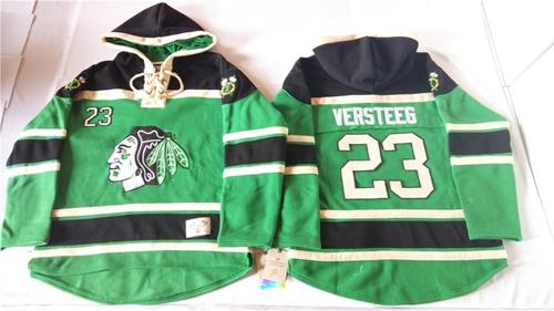 Chicago Blackhawks 23 Kris Versteeg Green St. Patrick-s Day McNary Lace Hoodie Stitched NHL jersey