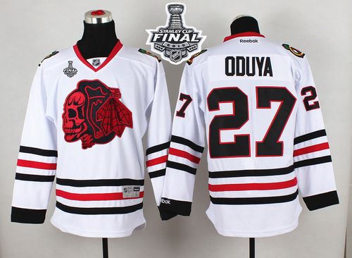 Chicago Blackhawks 27 Johnny Oduya White(Red Skull) 2015 Stanley Cup NHL jersey